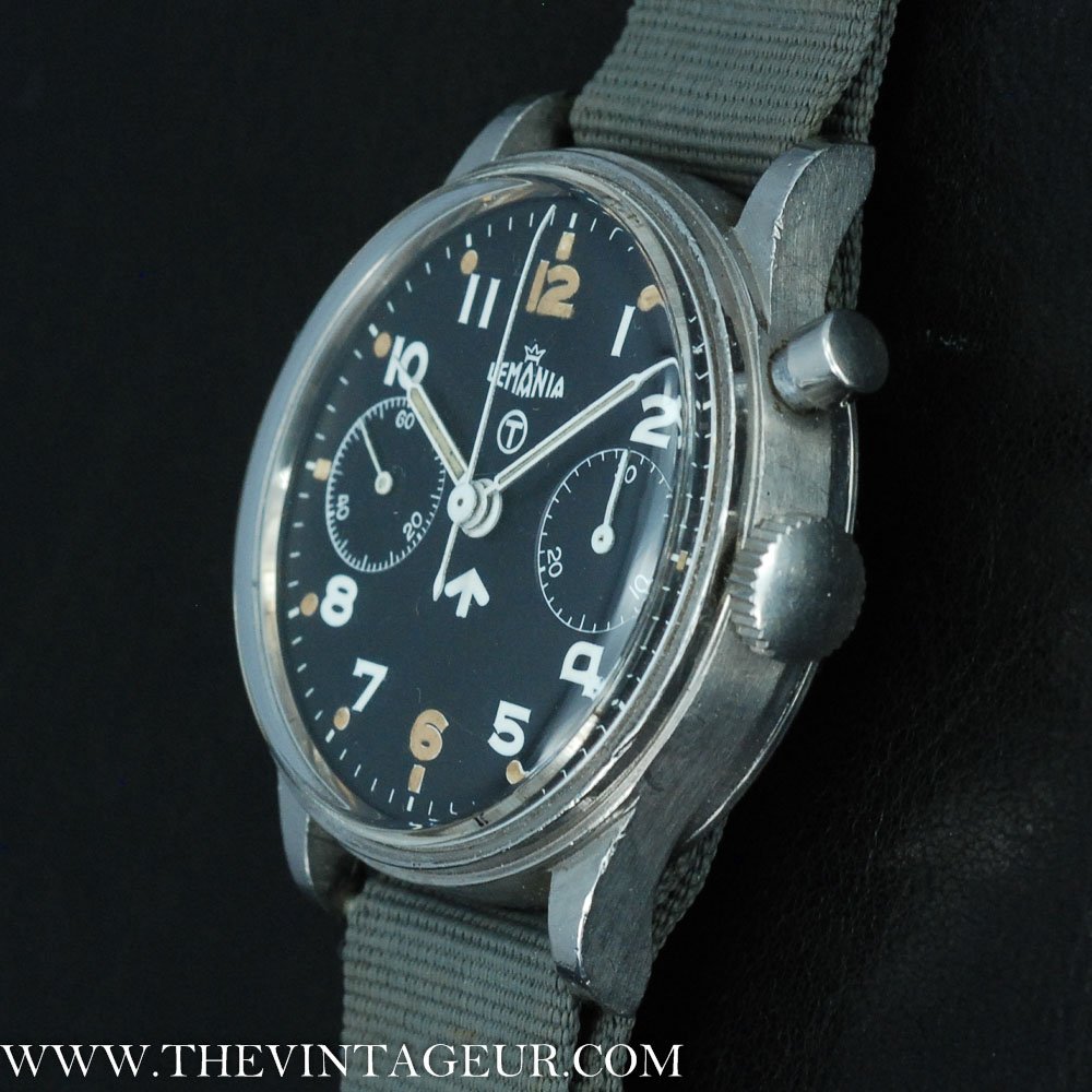 Lemania Royal navy monopusher chronograph - military