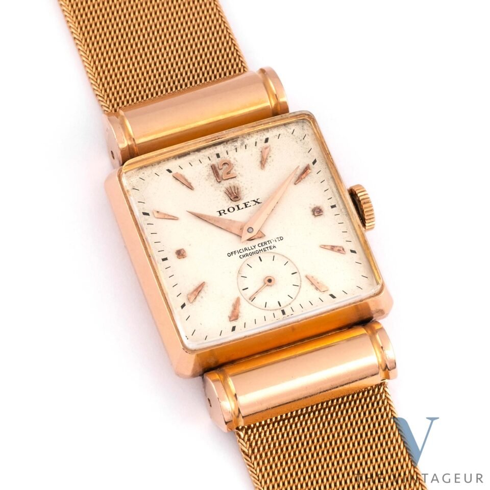 Rolex Cronometro Quadrato Art Decò Oro Rosa 18k 8148