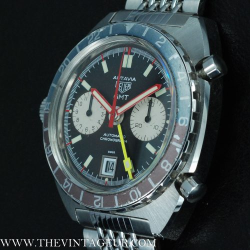 Heuer Autavia gmt cronografo 1163 marrone