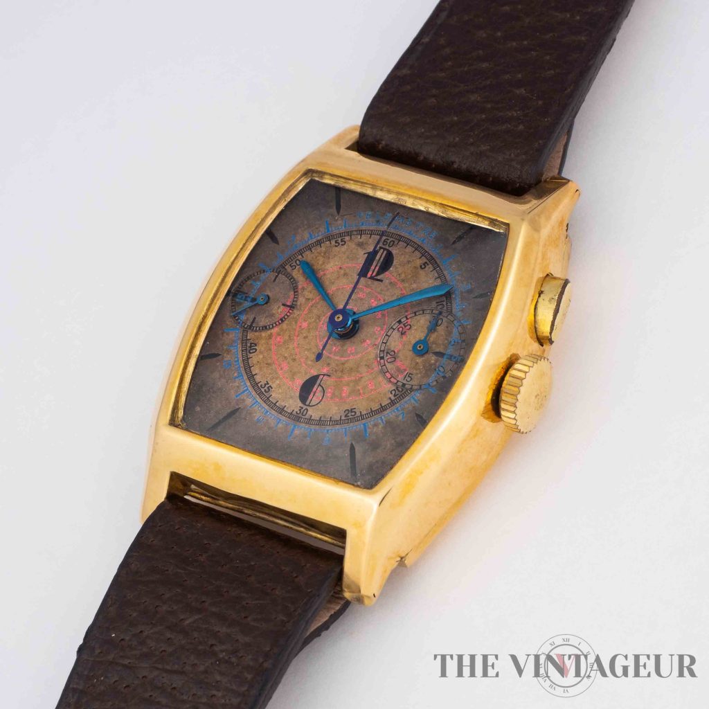 Gold Chronograph art decò fixed lugs