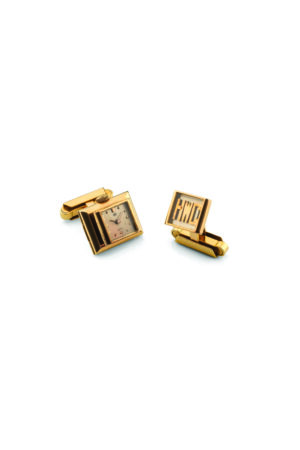 Uti pair of cufflinks with integrated watch, 1950s