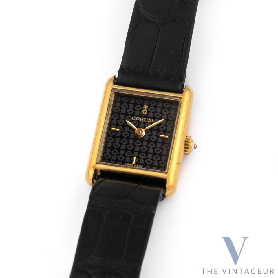 corum mini tank 18k solid yellow gold from 1970's