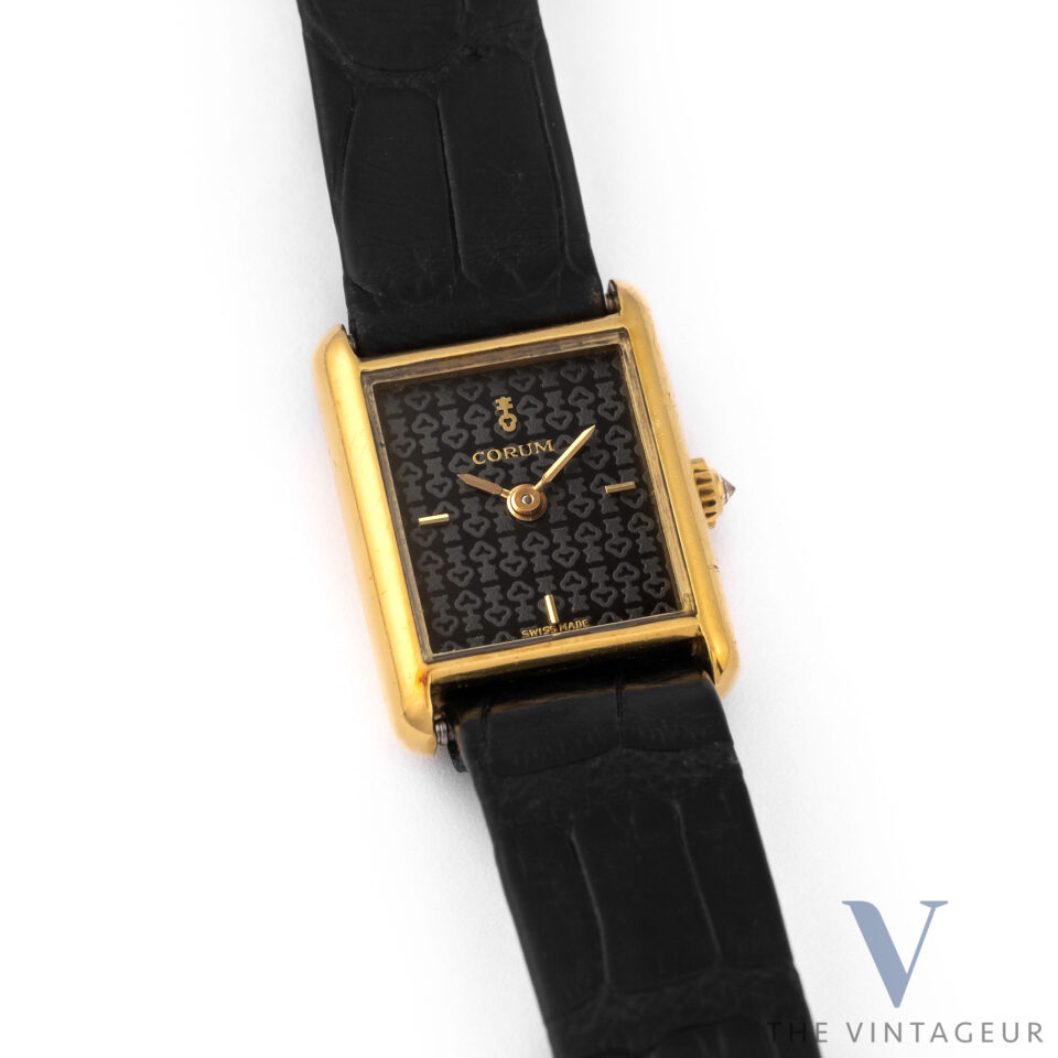 corum mini tank 18k solid yellow gold from 1970's