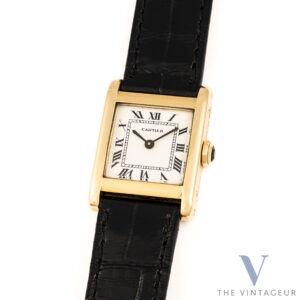 Cartier Paris Tank Normal Ref. 78092 Massiv 18K Gelbgold Handaufzug Uhrwerk von 70S