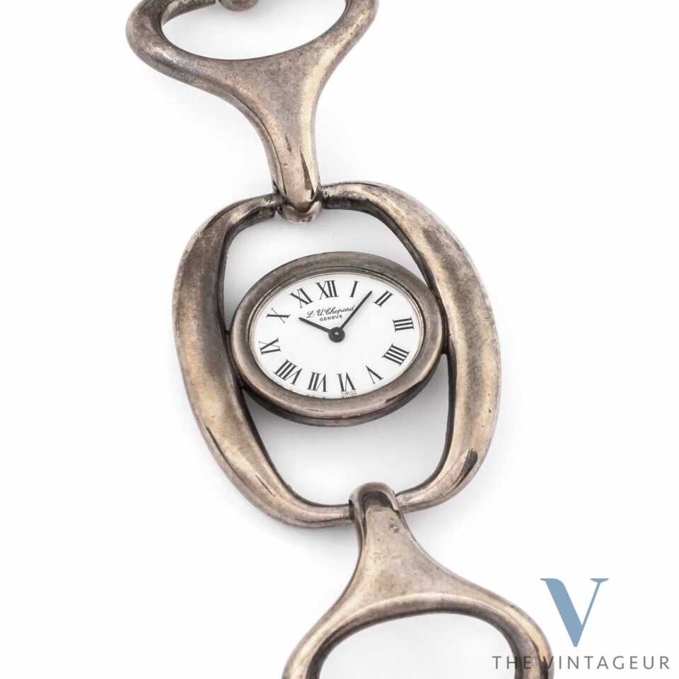 Chopard "Double Ellipse" Ref. 5030 Massiv 925 Silber Integriertes Armband Handaufzug Uhrwerk Eta 2512-RZ aus '70