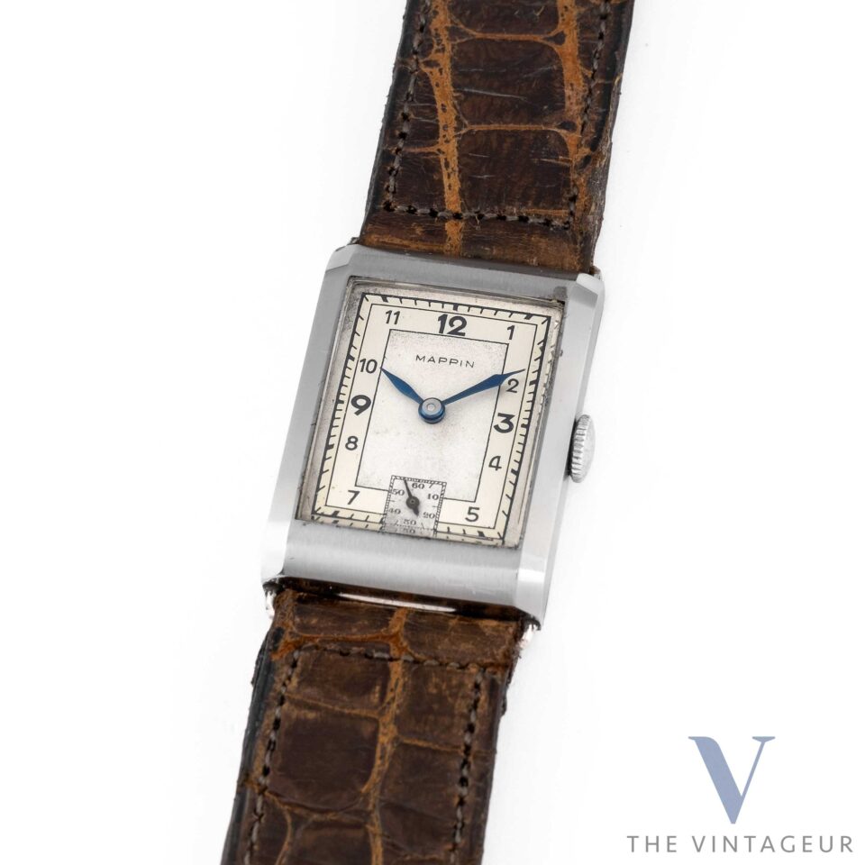Mappin "Small Tile" Case en acier inoxydable Staybpite Manual Wind FHF 29 Movement From 30s