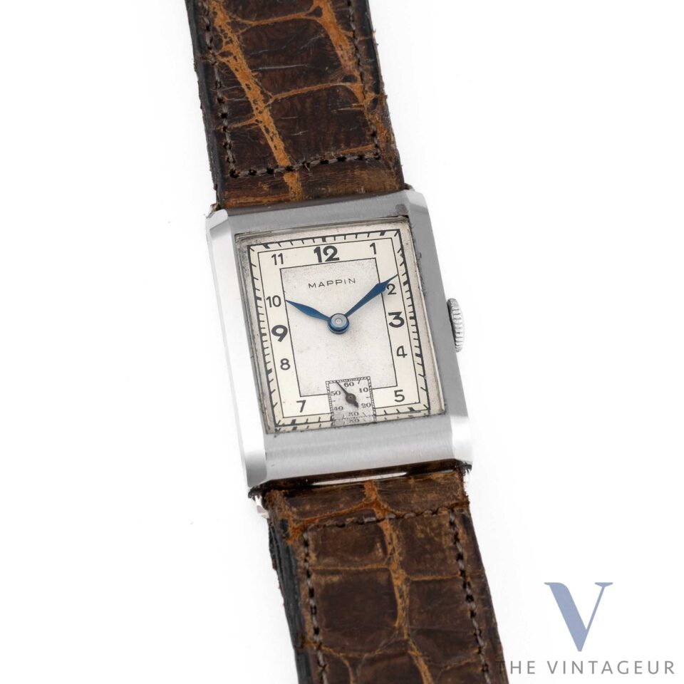 Mappin "Small Tile" Case en acier inoxydable Staybpite Manual Wind FHF 29 Movement From 30s