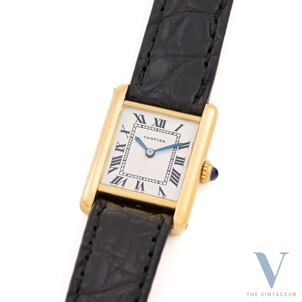 Cartier Tank Mini Louis Cartier Cassa in oro giallo 18KT Movimento a carica manuale Cartier 78-1 degli anni '80