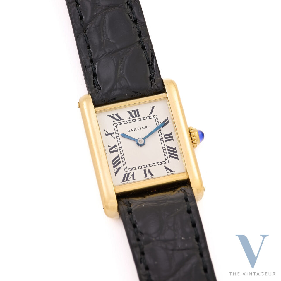 Cartier Tank Mini Louis Cartier Cassa in oro giallo 18KT Movimento a carica manuale Cartier 78-1 degli anni '80