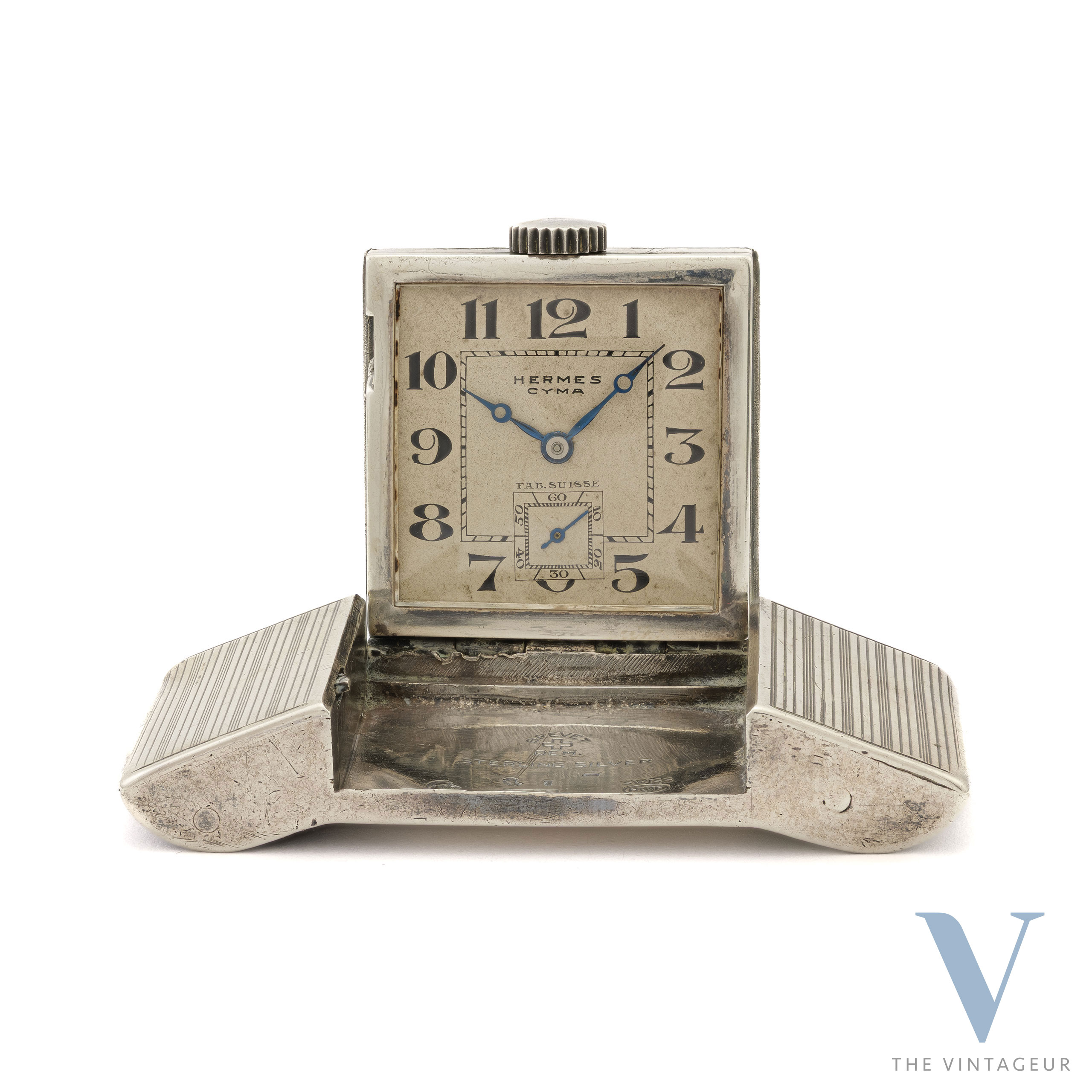Cyma x Hermès Belt Buckle Watch, 935 Sterling Silver Case, Cyma 030 Manual Winding Movement, From the 1930s Cyma x Hermès Belt Buckle Watch, 935 Sterling Silver Case, Cyma 030 Manual Winding Movement, From the 1930s
