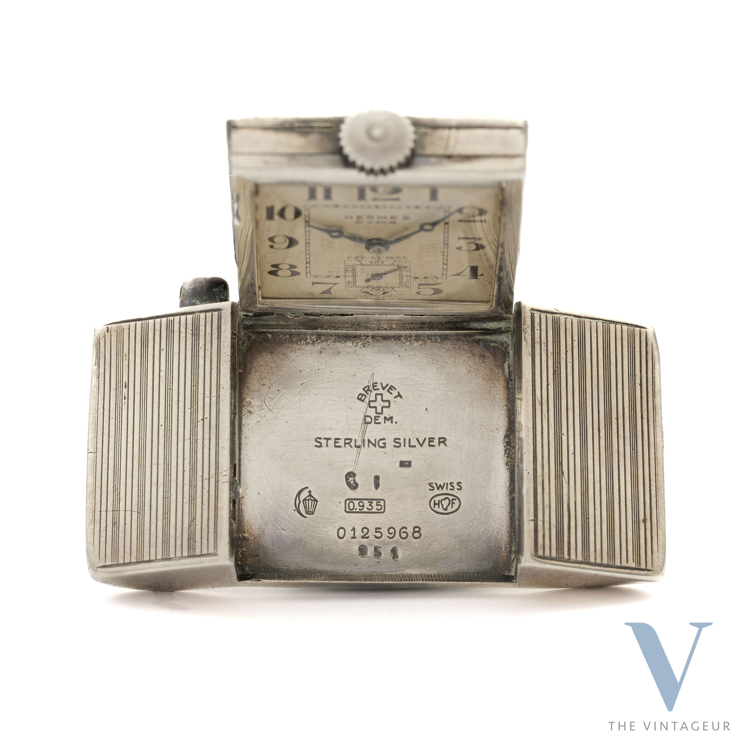 Cyma x Hermès Belt Buckle Watch, 935 Sterling Silver Case, Cyma 030 Manual Winding Movement, From the 1930s Cyma x Hermès Belt Buckle Watch, 935 Sterling Silver Case, Cyma 030 Manual Winding Movement, From the 1930s