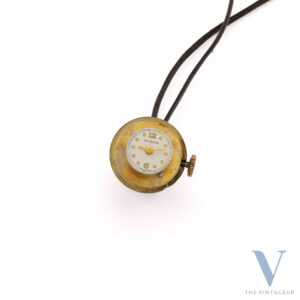 Collier pendentif Juvenia "Lotus" Boîtier en argent 925 émaillé Mouvement à remontage manuel Felsa Cal.21 De 60s