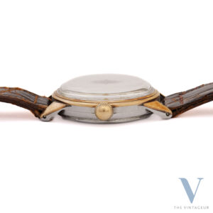 Movado Tempomatic quadrante Breguet con cappuccio d'oro, movimento automatico Movado 220, anni '50