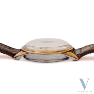 Movado Tempomatic quadrante Breguet con cappuccio d'oro, movimento automatico Movado 220, anni '50