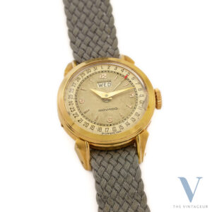 Movado Calendette Ref. R3167 Favre & Perret 18KT Rose Gold "Fancy" Case, In-House Manual-Winding Movement N.28, From the 1940s