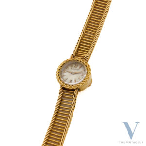Jaeger LeCoultre "Basket Woven," Solid 18KT Yellow Gold Case and Integrated Bracelet, Manual-Winding JLC 8NR (496) Movement, From 1950s