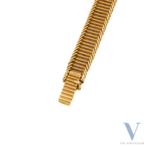 Jaeger LeCoultre "Basket Woven," Solid 18KT Yellow Gold Case and Integrated Bracelet, Manual-Winding JLC 8NR (496) Movement, From 1950s