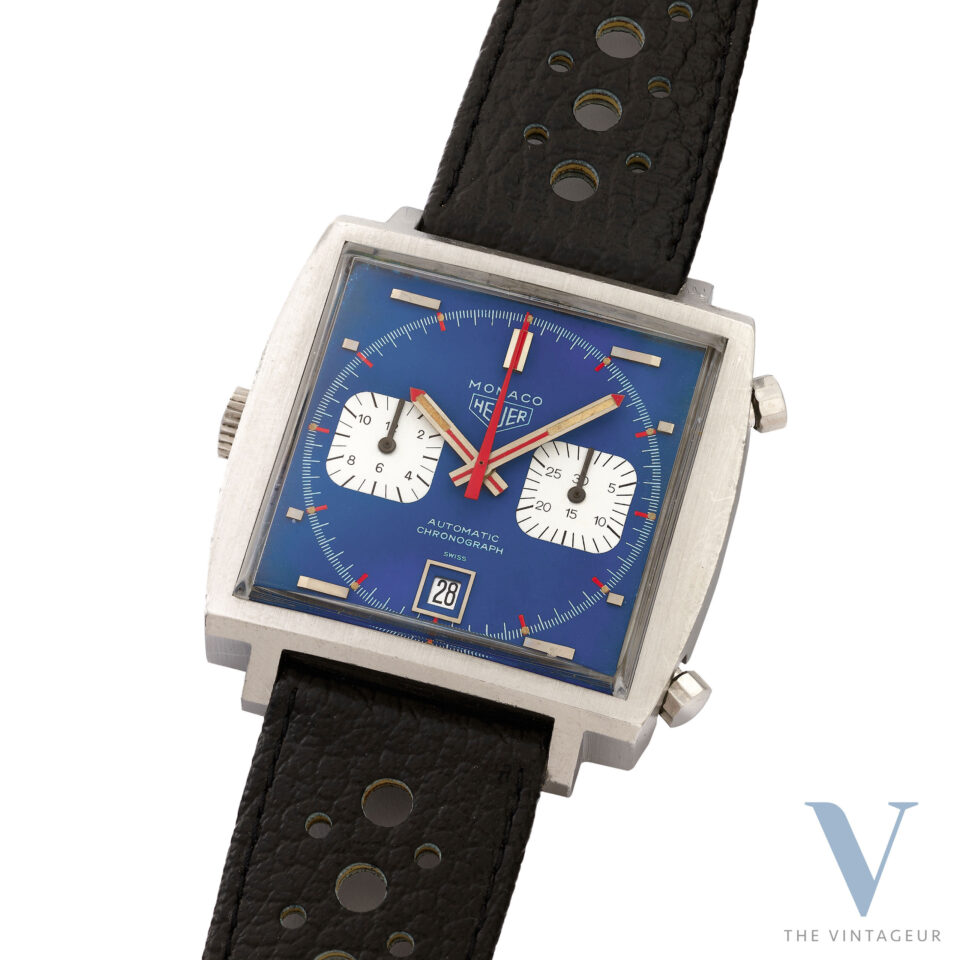 Heuer Monaco "Steve McQueen" Chronograph Ref. 1133B, Steel Case, Automatic Movement Cal. 12, From the 1970s