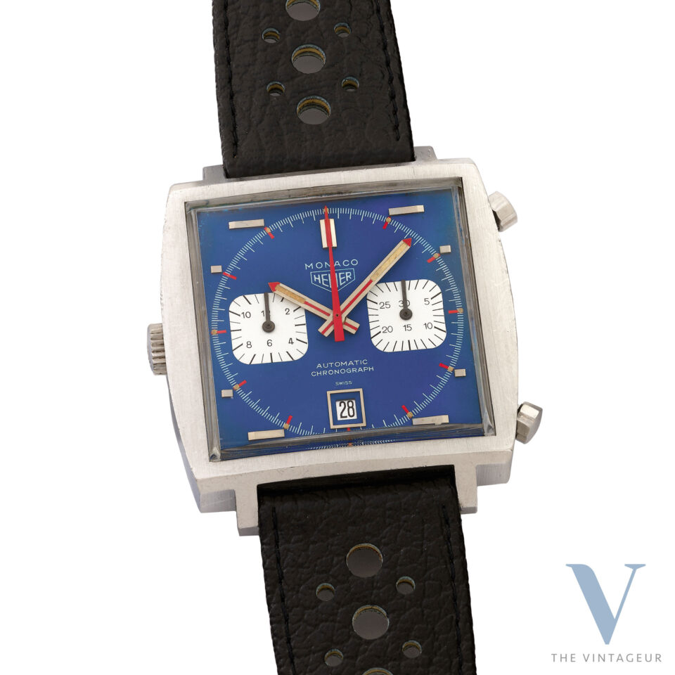Heuer Monaco "Steve McQueen" Chronograph Ref. 1133B, Steel Case, Automatic Movement Cal. 12, From the 1970s