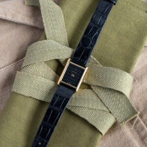 Corum Tank Ref. 16326 "Tapestry Dial" Solid 18K Yellow Gold Case Manual-Winding ETA 2442 Movement From the 1970s