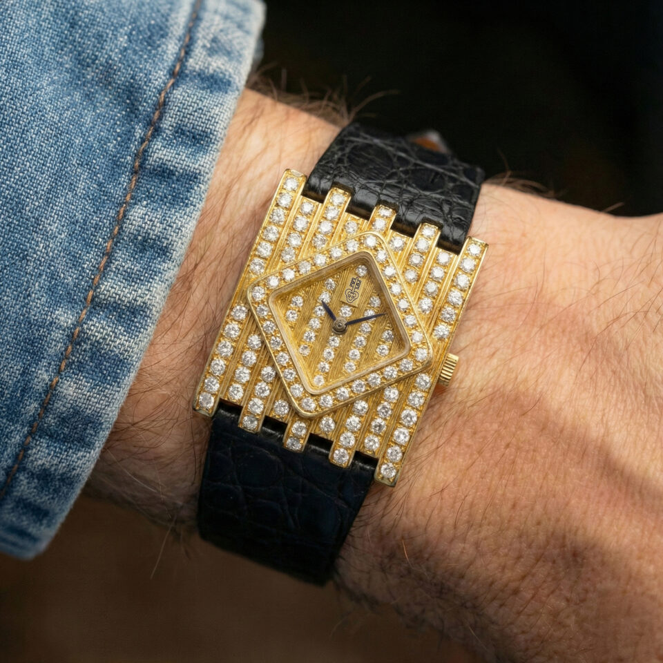 Corum "Stardust" Ref. 165.281.65, 18K Yellow Gold and Diamond Case and Dial, ISA 125 Quartz Crystal Movement, From 1980