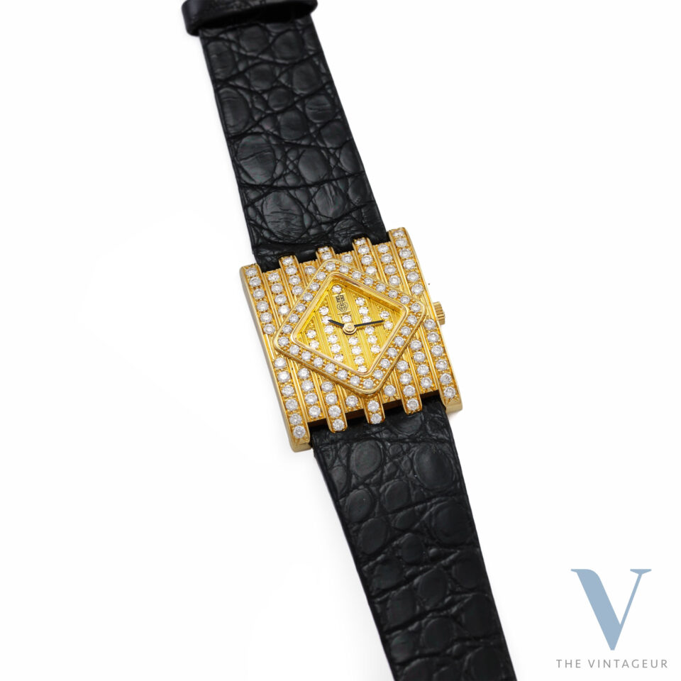 Corum "Stardust" Ref. 165.281.65, 18K Yellow Gold and Diamond Case and Dial, ISA 125 Quartz Crystal Movement, From 1980