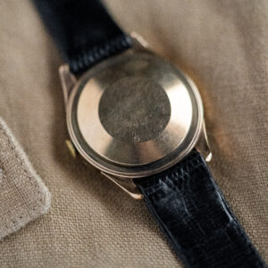 Rolex Precision 9K Yellow Gold Case by Shackman & Sons In-House Automatic Movement A260 From the 1950s