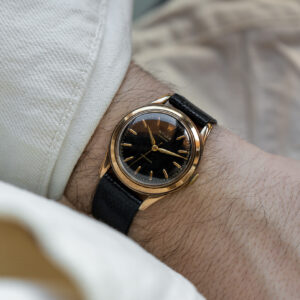 Rolex Precision 9K Yellow Gold Case by Shackman & Sons In-House Automatic Movement A260 From the 1950s