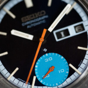 Seiko Chronograph 6139-8029 "Blue Eye" Monoblock Stahlgehäuse Seiko 6139 Automatik-Chronographenwerk aus den 70er Jahren