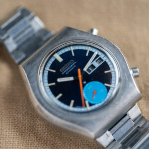 Seiko Chronograph 6139-8029 "Blue Eye" Monoblock Stahlgehäuse Seiko 6139 Automatik-Chronographenwerk aus den 70er Jahren
