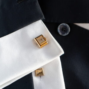 UTI Watch Cufflinks Solid 18K Yellow Gold Cases Manual-Winding Movement AS 1012 Base From The Mid-1940s
