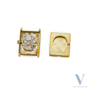 VACHERON CONSTANTIN "DIAMOND SHOULDERED" RECTANGULAR CASE IN SOLID 18KT YELLOW GOLD WITH DIAMONDS, MANUALLY WINDING VC 1032 MOVEMENT, FROM 1985