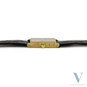 VACHERON CONSTANTIN "DIAMOND SHOULDERED" RECTANGULAR CASE IN SOLID 18KT YELLOW GOLD WITH DIAMONDS, MANUALLY WINDING VC 1032 MOVEMENT, FROM 1985