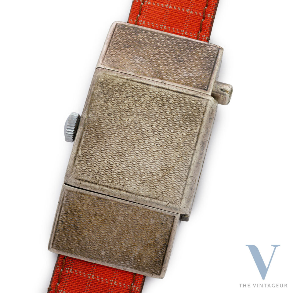 Tavannes x Dunhill belt strap watch, 935 silver case, Tavannes 814 manual-winding movement, 1930s