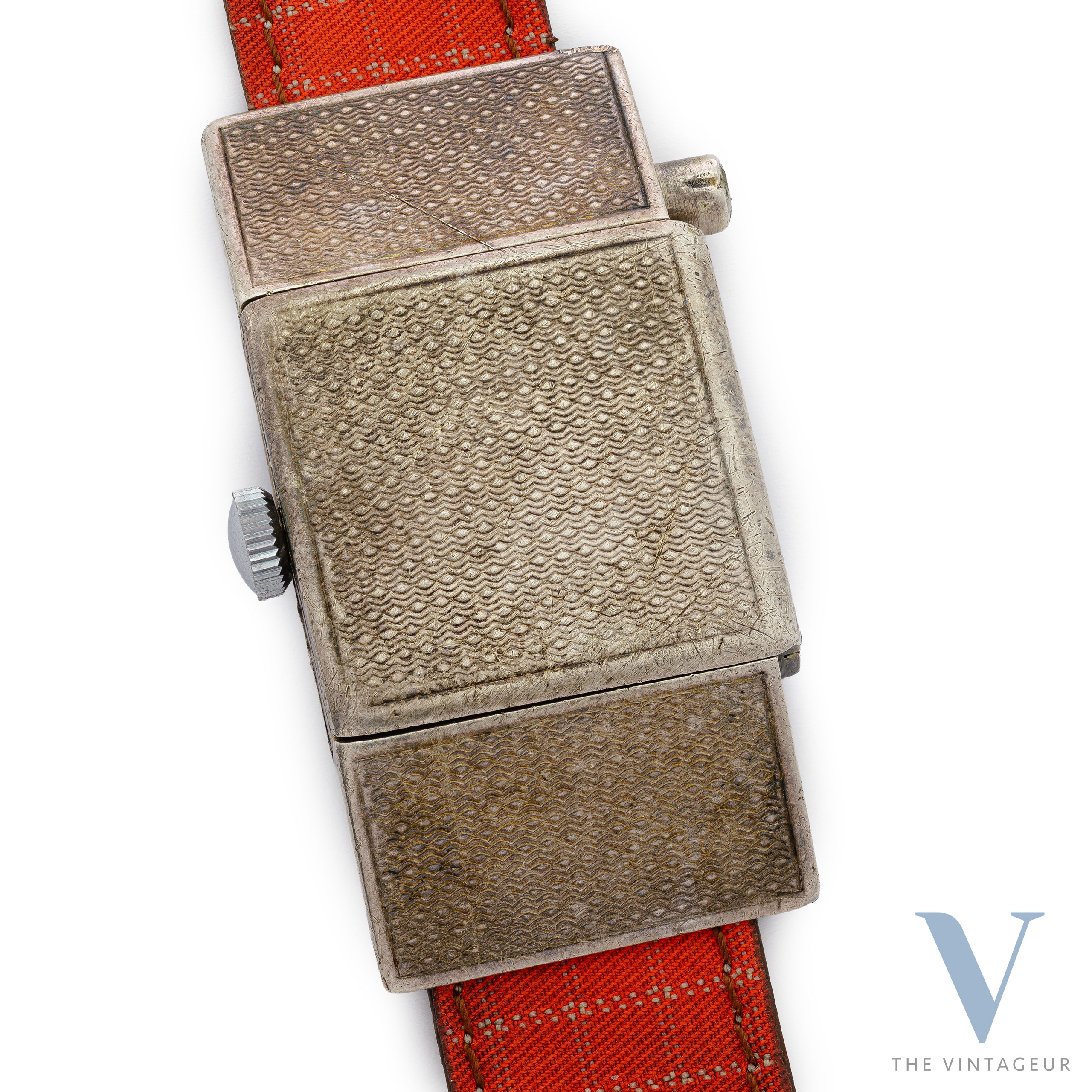 Tavannes x Dunhill belt strap watch, 935 silver case, Tavannes 814 manual-winding movement, 1930s Tavannes x Dunhill belt strap watch, 935 silver case, Tavannes 814 manual-winding movement, 1930s
