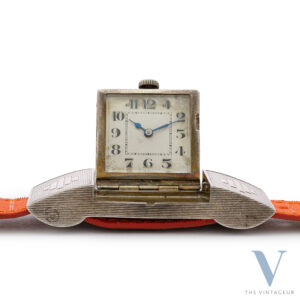 Swaine & Adeney belt buckle watch, 925 silver case, manual winding movement, 1930s