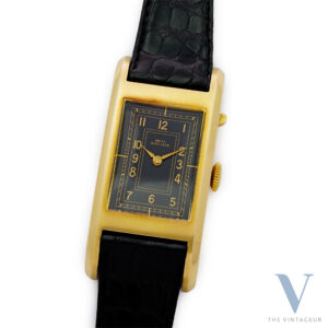 DRIVA "REPEATER", RECTANGULAR HOUR AND QUARTER REPEATER, 18KT YELLOW GOLD CURVEX CASE, IN-HOUSE CAL. 8 MOVEMENT, FROM THE LATE 1930s