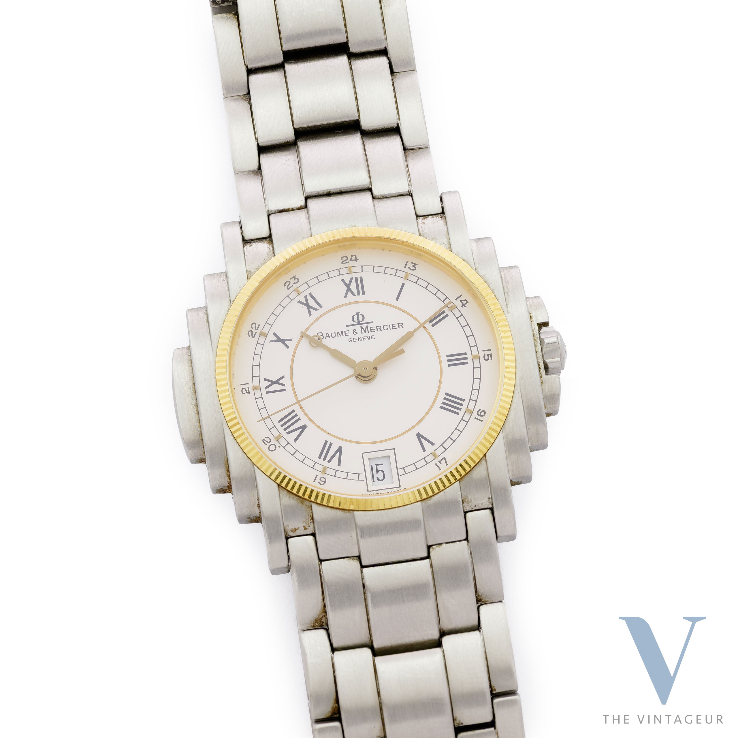 BAUME & MERCIER "SHOGUN" REF. 5136.018.3, STEEL CASE, INTEGRATED STEEL BRACELET, BM 1095 QUARTZ MOVE BAUME & MERCIER "SHOGUN" REF. 5136.018.3, STEEL CASE, INTEGRATED STEEL BRACELET, BM 1095 QUARTZ MOVE
