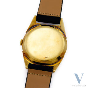 MOVADO "FUTURAMIC" REF. 48468, RADIAL DIAL, 14KT YELLOW GOLD CASE BY FAVRE & PERRET, IN-HOUSE AUTOMATIC MOVEMENT N. 115, FROM THE 1950s