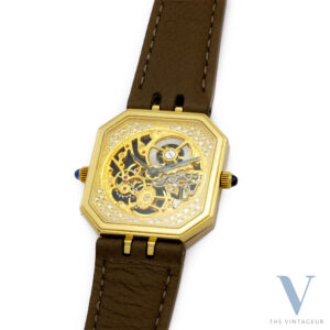 SARCAR SKELETON DOUBLE-SIDED, 18KT YELLOW AND WHITE GOLD DOUBLE CASE WITH DIAMONDS, FP 21 THIN MECHANICAL MOVEMENT AND ETA 210.001 QUARTZ MOVEMENT, LATE 1980s