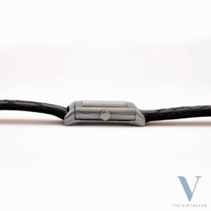 JAEGER LECOULTRE REVERSO, EMBOSSED BLACK DIAL, HAND-WOUND LISICA-TAVANNES 064 MOVEMENT, FROM THE EARLY 1930s.